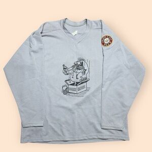 Vintage 1990s Iron City Beer Hockey Jersey Cooper Men’s XL Gray Pittsburgh Vtg